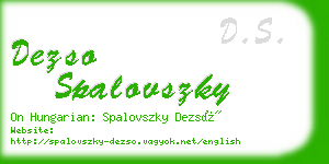 dezso spalovszky business card